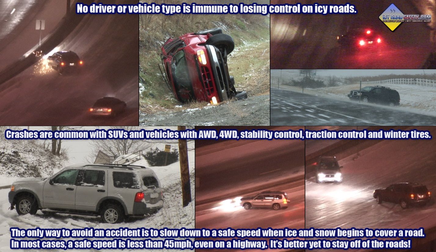 Icy road conditions 